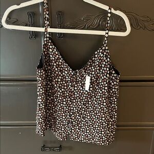 Madewell Black Floral Spaghetti-Strap Camisole